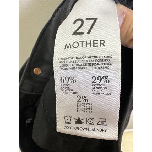 MOTHER Denim The Runaway Flare Jeans 27 Skinny Dipping Black Wash - Picture 8 of 9